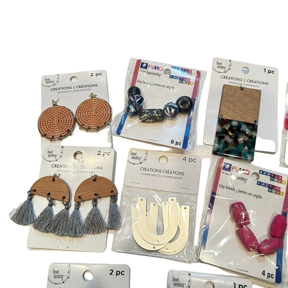 Jewelry Making Supply Lot Clay Bead Pendants Components DIY Crafts Boho Tasseles - Picture 2 of 7